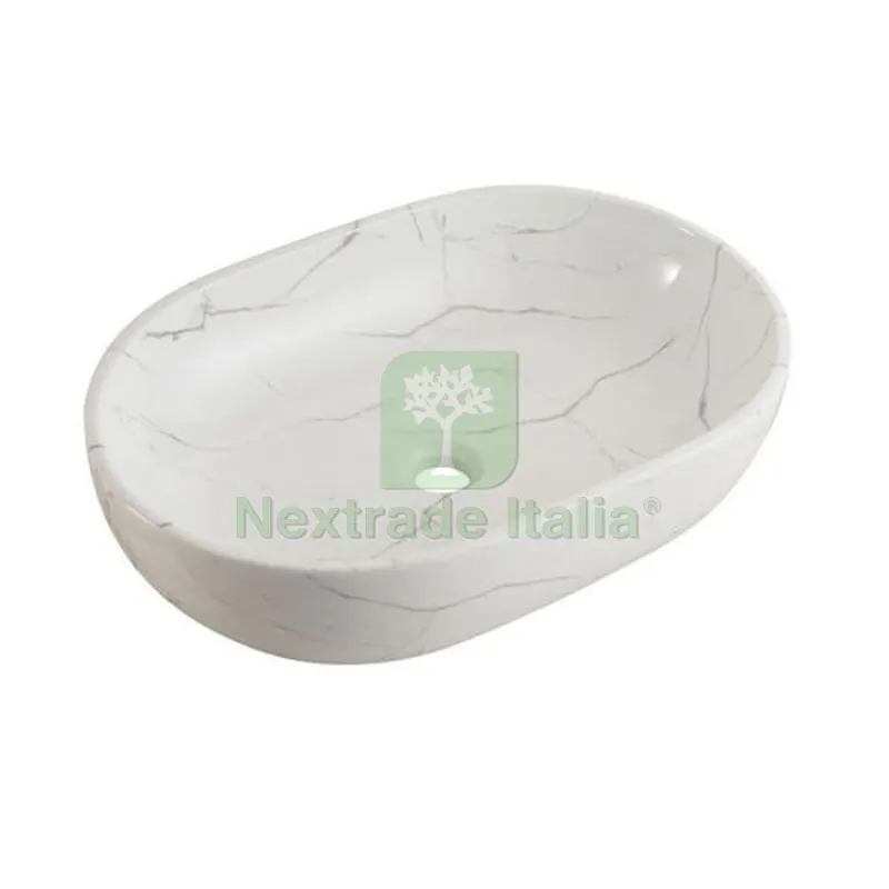 LAVABO D'APPOGGIO OVALE CALACATTA cm 59x41x14 — Sanitari e ceramiche — rif. FERX.DIA185-LAVD01 LAVABO D'APPOGGIO OVALE CALACATTA cm 59x41x14 — Sanitari e ceramiche — rif. FERX.DIA185-LAVD01