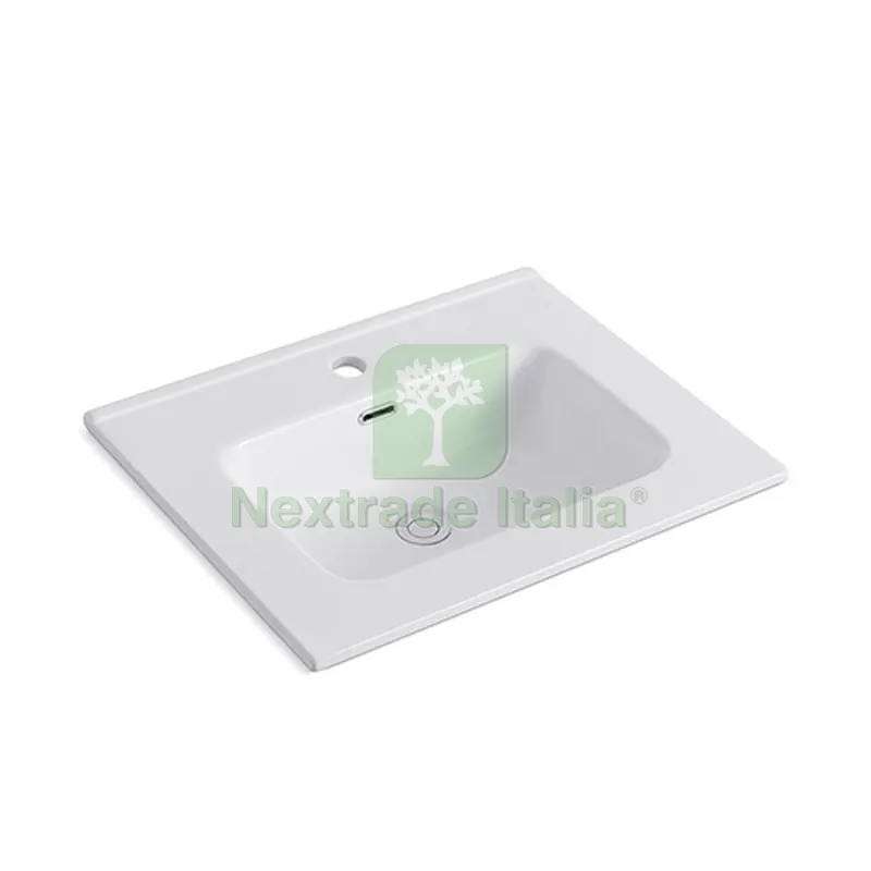 CONSOLLE CON VASCA CENTRALE cm 91 x 46 x18 Bianco lucido — Accessori bagno — rif. FERX.DIA185-LCC01-090 CONSOLLE CON VASCA CENTRALE cm 91 x 46 x18 Bianco lucido — Accessori bagno — rif. FERX.DIA185-LCC01-090