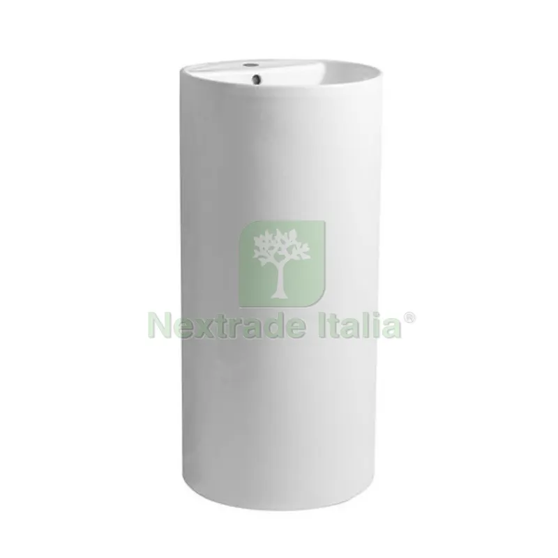 Lavabo Freestanding Luna Tondo cm 41x41x85 Bianco lucido — Sanitari e ceramiche — rif. FERX.DIA185-LFT01-040