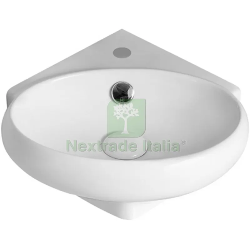 LAVABO AD ANGOLO MOD. LN57 CM 38x36 Bianco — Sanitari e ceramiche — rif. FERX.DIA185-LN57 LAVABO AD ANGOLO MOD. LN57 CM 38x36 Bianco — Sanitari e ceramiche — rif. FERX.DIA185-LN57