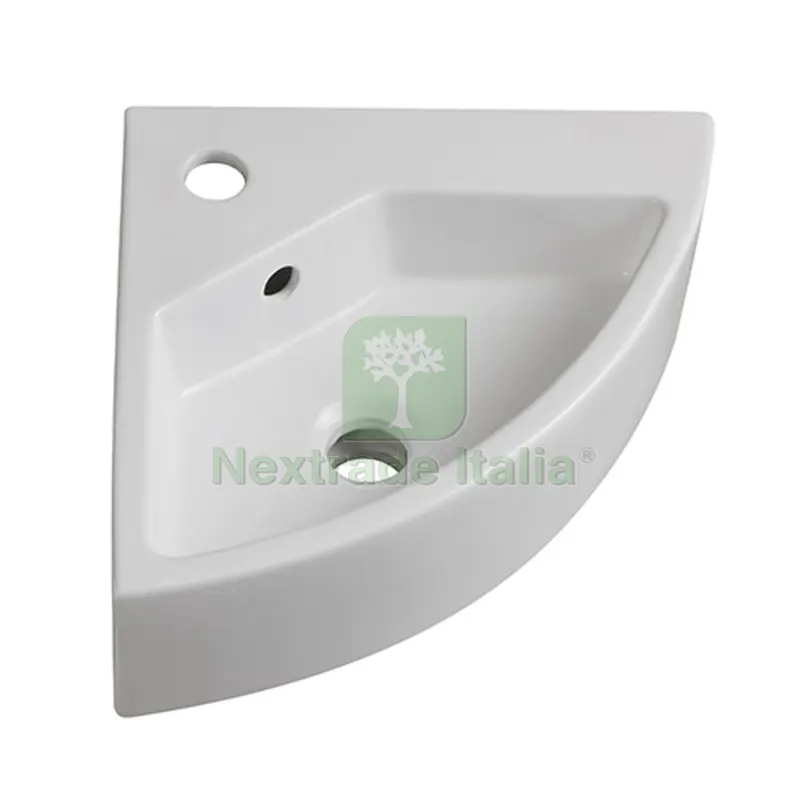 LAVABO AD ANGOLO MOD. LN58 CM 49 x 35 Bianco 50X32 cm — Sanitari e ceramiche — rif. FERX.DIA185-LN58 LAVABO AD ANGOLO MOD. LN58 CM 49 x 35 Bianco 50X32 cm — Sanitari e ceramiche — rif. FERX.DIA185-LN58