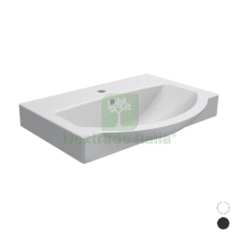 Lavabo a Parete MOD. LP95 CM 50X40 Nero lucido cm 50x40 — Sanitari e ceramiche — rif. FERX.DIA185-LP95-NE050 Lavabo a Parete MOD. LP95 CM 50X40 Nero lucido cm 50x40 — Sanitari e ceramiche — rif. FERX.DIA185-LP95-NE050