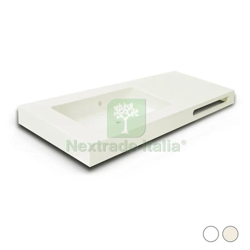 Lavabo Linea Emotion MOD. Sharp 02 Bianco 121x46xh12 P.A. DX — Sanitari e ceramiche — rif. FERX.DIA185-MSH02-B120D