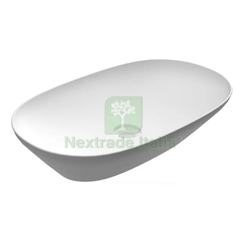 LAVABO DA APPOGGIO OVALE ALLUNGATO (SENZA FORO) VARIANT 60X36 CM Bianco — Sanitari e ceramiche — rif. FERX.DIA185-RNAL-60 LAVABO DA APPOGGIO OVALE ALLUNGATO (SENZA FORO) VARIANT 60X36 CM Bianco — Sanitari e ceramiche — rif. FERX.DIA185-RNAL-60