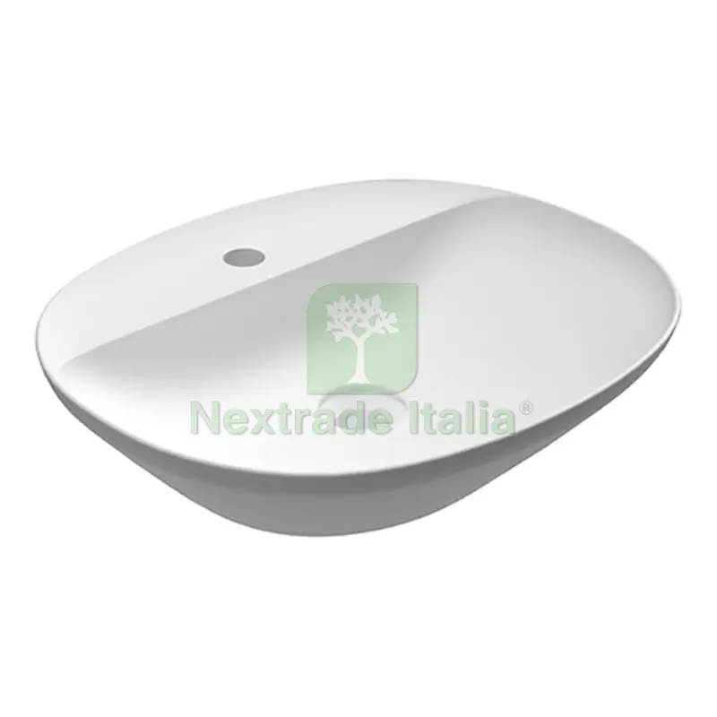 LAVABO DA APPOGGIO OVALE (MONOFORO) VARIANT 50X42CM Bianco — Sanitari e ceramiche — rif. FERX.DIA185-RNAOF-50 LAVABO DA APPOGGIO OVALE (MONOFORO) VARIANT 50X42CM Bianco — Sanitari e ceramiche — rif. FERX.DIA185-RNAOF-50