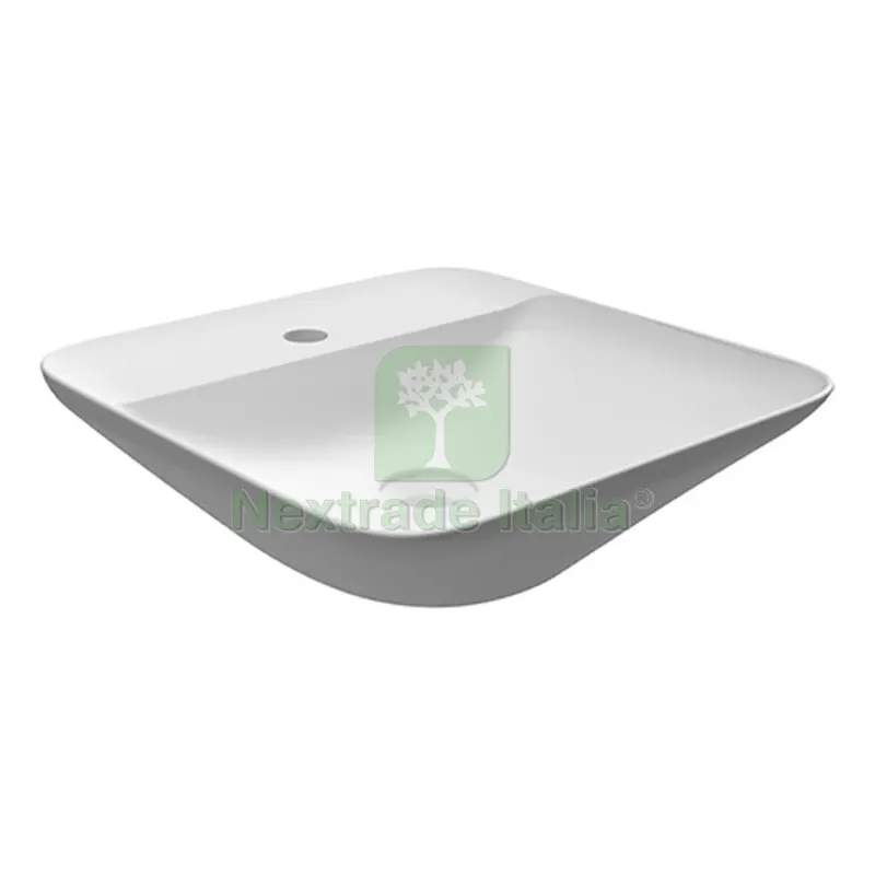 Lavabo da Appoggio Quadrato (monoforo) Variant 42X42CM Bianco — Sanitari e ceramiche — rif. FERX.DIA185-RNAQF-42 Lavabo da Appoggio Quadrato (monoforo) Variant 42X42CM Bianco — Sanitari e ceramiche — rif. FERX.DIA185-RNAQF-42