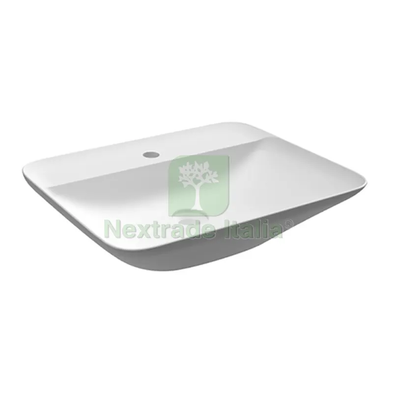 LAVABO DA APPOGGIO RETTANGOLARE (MONOFORO) VARIANT 55X42CM Bianco — Sanitari e ceramiche — rif. FERX.DIA185-RNARF-55 LAVABO DA APPOGGIO RETTANGOLARE (MONOFORO) VARIANT 55X42CM Bianco — Sanitari e ceramiche — rif. FERX.DIA185-RNARF-55