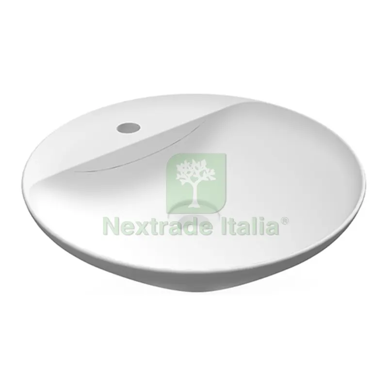 LAVABO DA APPOGGIO TONDO (MONOFORO) VARIANT 42X42 CM Bianco — Sanitari e ceramiche — rif. FERX.DIA185-RNATF-42 LAVABO DA APPOGGIO TONDO (MONOFORO) VARIANT 42X42 CM Bianco — Sanitari e ceramiche — rif. FERX.DIA185-RNATF-42