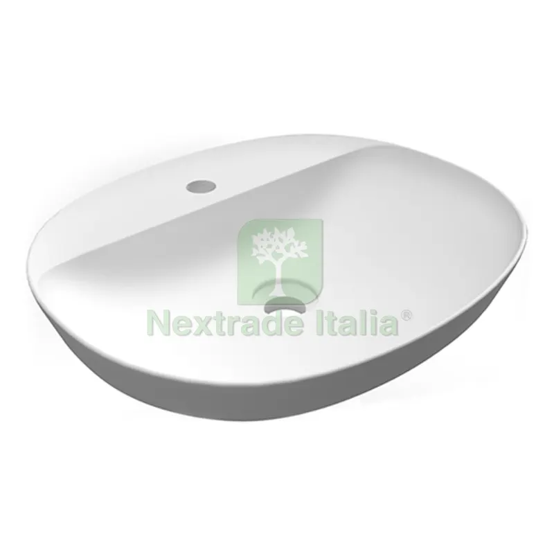 LAVABO AD INCASSO OVALE MONOFORO VARIANT 50 X 42 CM Bianco — Sanitari e ceramiche — rif. FERX.DIA185-RNSOF-50