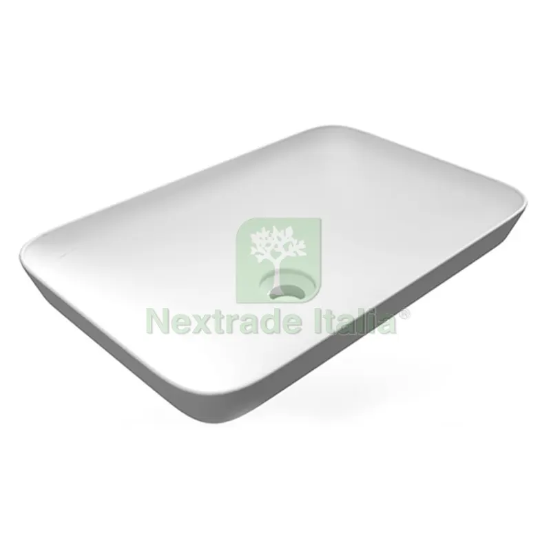 LAVABO AD INCASSO RETTANGOLARE SENZA FORO VARIANT 55 X 36 CM Bianco — Sanitari e ceramiche — rif. FERX.DIA185-RNSR-55