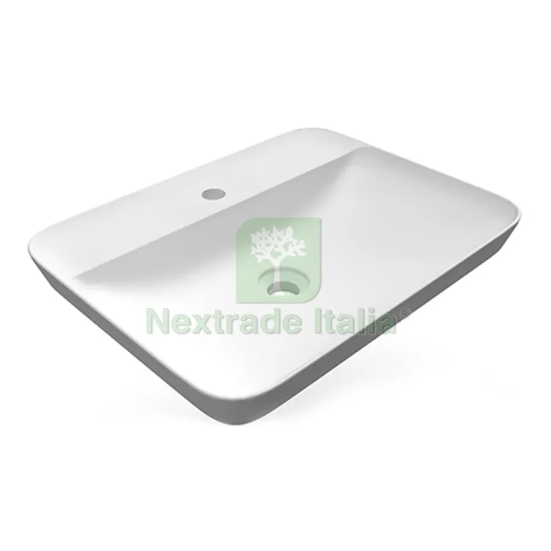 LAVABO AD INCASSO RETTANGOLARE MONOFORO VARIANT 55 X 42 CM Bianco — Sanitari e ceramiche — rif. FERX.DIA185-RNSRF-55 LAVABO AD INCASSO RETTANGOLARE MONOFORO VARIANT 55 X 42 CM Bianco — Sanitari e ceramiche — rif. FERX.DIA185-RNSRF-55