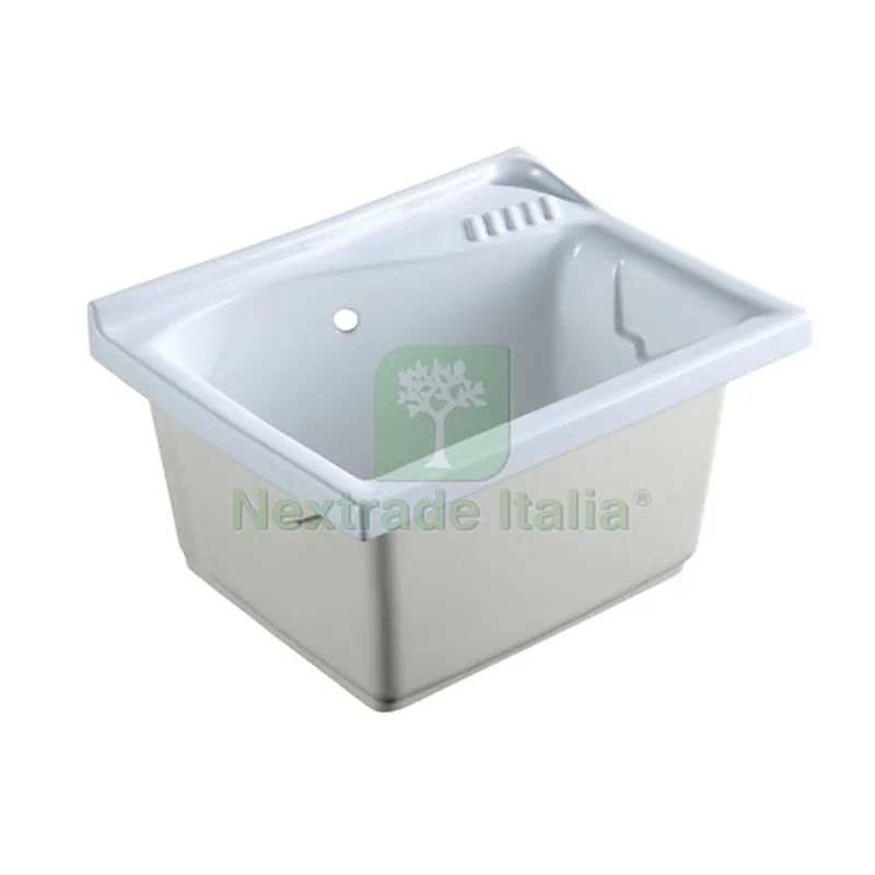 LAVATOIO IN CERAMICA MOD. S L. cm. 61 x P. cm. 50 — Rubinetti e valvole — rif. FERX.DIA185-V159