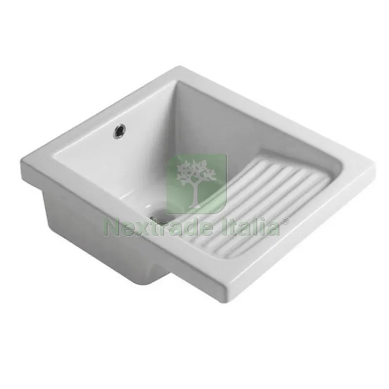 Pilozzo in Ceramica 45X51 con Strizzatoio L. cm. 45 x P. cm. 51 — Ferramenta per legno e mobili — rif. FERX.DIA185-V163 Pilozzo in Ceramica 45X51 con Strizzatoio L. cm. 45 x P. cm. 51 — Ferramenta per legno e mobili — rif. FERX.DIA185-V163