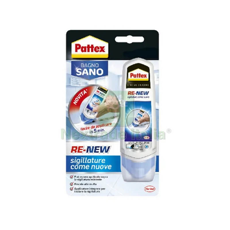 12PZ Pattex Bagno Sano "RE-NEW" 100 ML 100 ml - Grigio — Adesivi e sigillanti — rif. FERX.DIA201-30624-GR 12PZ Pattex Bagno Sano "RE-NEW" 100 ML 100 ml - Grigio — Adesivi e sigillanti — rif. FERX.DIA201-30624-GR