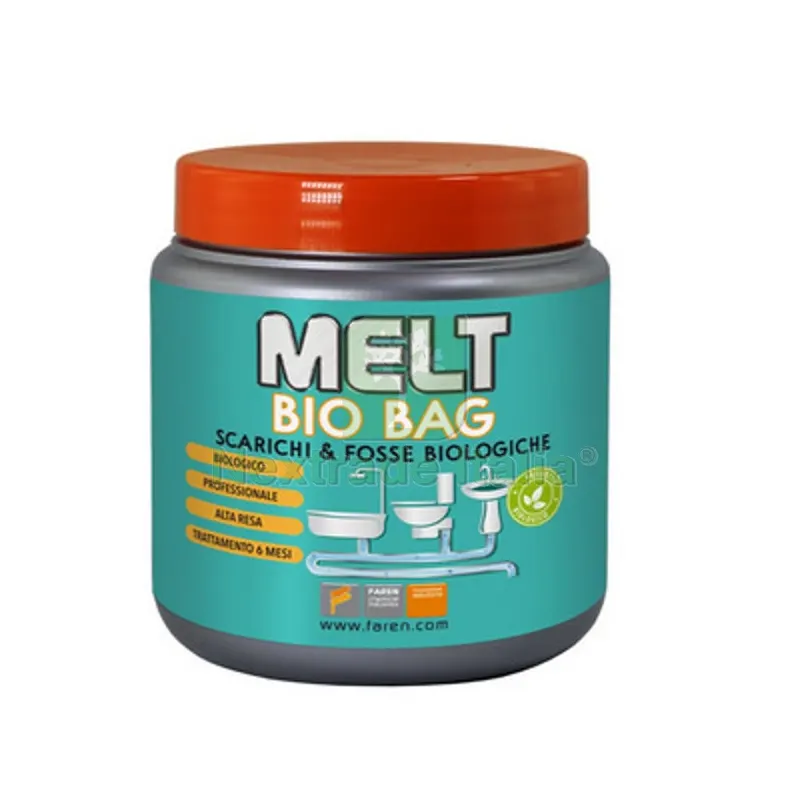 DISGORGANTE IN POLVERE MELT BIO BAG 6 bustine da 50 gr — Scarichi e sifoni — rif. FERX.DIA201-35380 DISGORGANTE IN POLVERE MELT BIO BAG 6 bustine da 50 gr — Scarichi e sifoni — rif. FERX.DIA201-35380