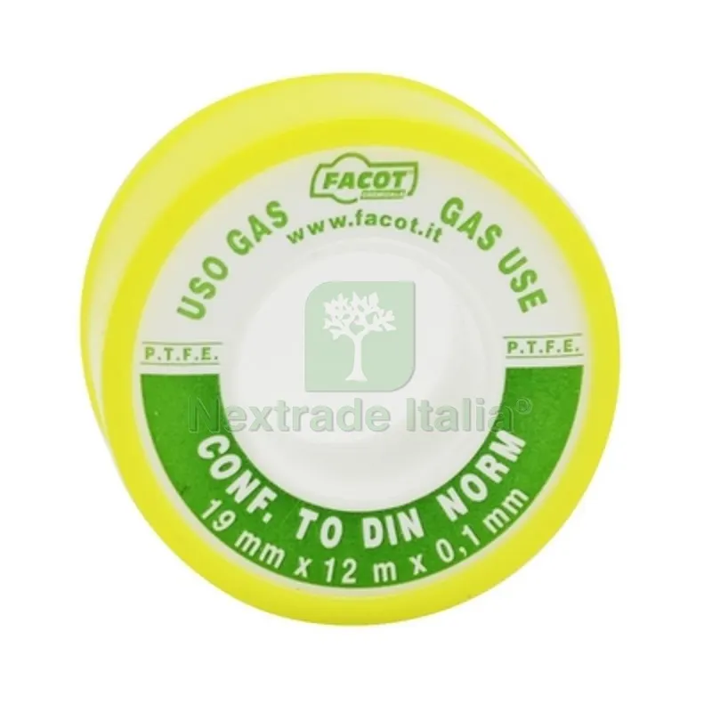 Nastro P.T.F.E Teflon DIN USO GAS H 12 mm x 12 m — Guarnizioni e tenute — rif. FERX.DIA201-T006-1212