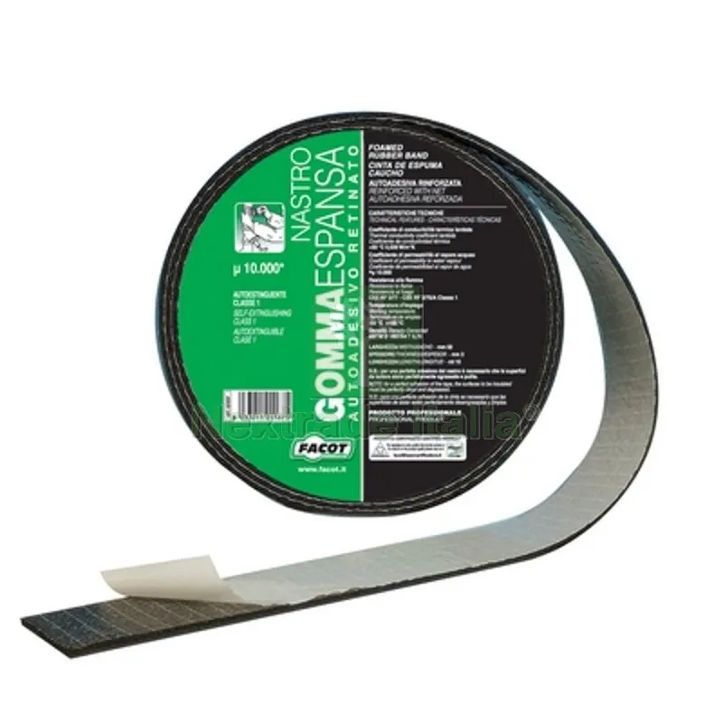 Nastro Gomma Espansa Retinato H 50 mm x 10 m — Reti e recinzioni — rif. FERX.DIA201-T601 Nastro Gomma Espansa Retinato H 50 mm x 10 m — Reti e recinzioni — rif. FERX.DIA201-T601