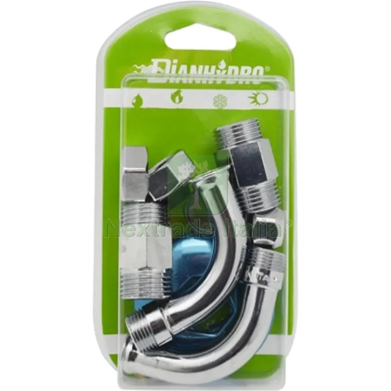 2 PZ CURVETTE SOTTOLAVABO A 90° COMPLETA BLISTER pz. 2 - 1/2 x 3/8 Diam. 10 — Sanitari e ceramiche — rif. FERX.DIA211-500Y