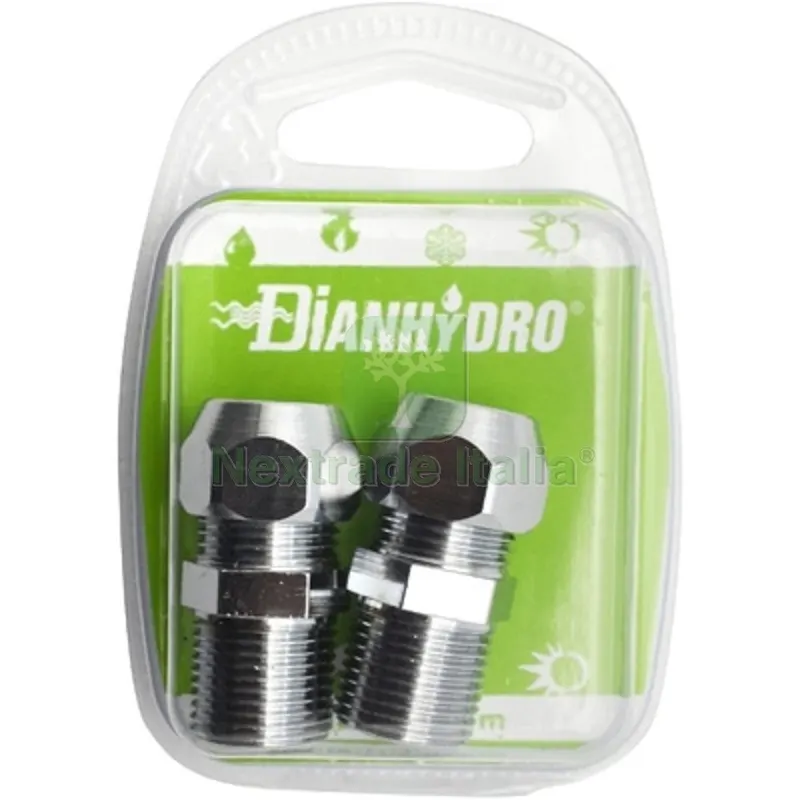 2 PZ NIPPLES BICONO CROMATO PER CANNETTE BLISTER pz.2 x (3/8x3/8) Diam. 12 — Tubi e raccordi — rif. FERX.DIA211-560Y-3312