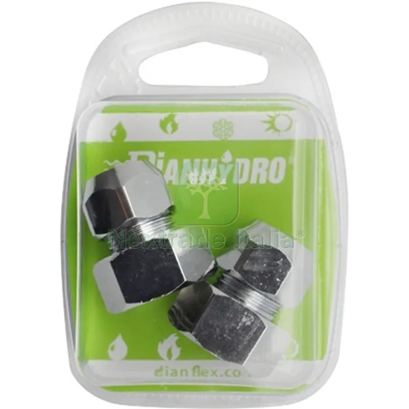 2 PZ RACCORDI MF CON DADI CONICI CROMATI BLISTER pz.2 x (1/2x3/8) Diam. 10 — Tubi e raccordi — rif. FERX.DIA211-562Y-4310