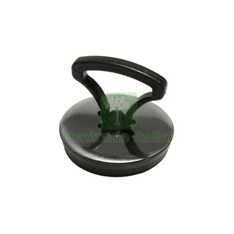 Tappo Gomma Nera con Maniglia e Rosetta Cromata Diam.52 — Maniglie e pomelli — rif. FERX.DIA212-6040