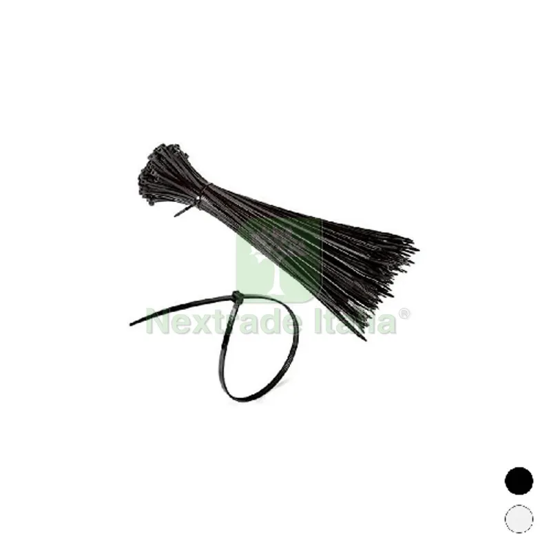100 PZ FASCETTE DI CABLAGGIO IN NYLON Nera 2,5 x 200 mm — Fascette e collari — rif. FERX.DIA212-640-N25200