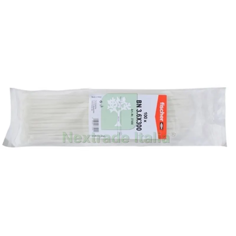 100 PZ FASCETTE PER CABLAGGIO IN NYLON 3.6 x 140 mm — Fascette e collari — rif. FERX.DIA213-BN-140