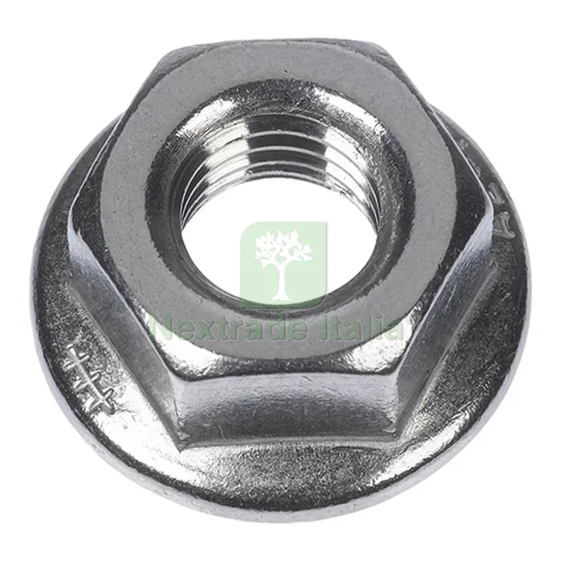 100 PZ DADI ESAGONALI FLANGIATI MU F IN ACCIAIO M10 Chiave 17 mm — Bulloni, dadi e rondelle — rif. FERX.DIA213-SOMU-10
