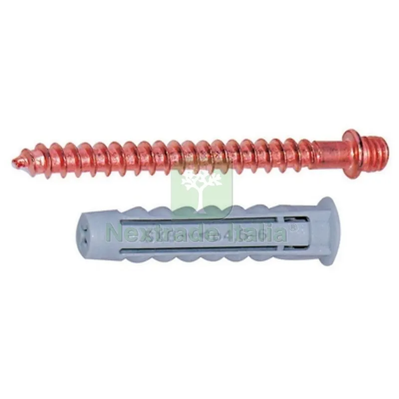 5PZ TASSELLO CON DOPPIA VITE M6 IN OTTONE RAMATO Lungh. 8 — Tasselli e ancoraggi — rif. FERX.DIA213-SX-08 5PZ TASSELLO CON DOPPIA VITE M6 IN OTTONE RAMATO Lungh. 8 — Tasselli e ancoraggi — rif. FERX.DIA213-SX-08