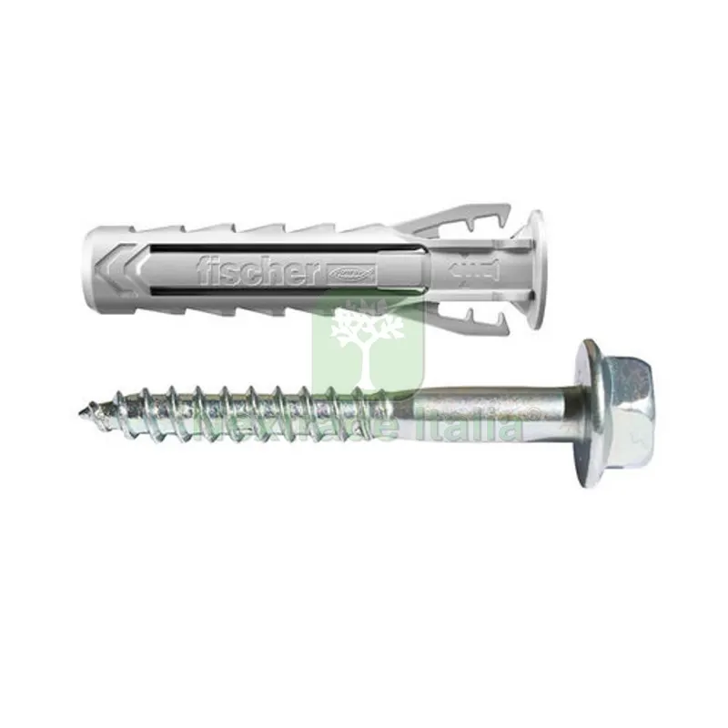 100PZ TASSELLO NYLON CON VITE TESTA FLANGIATA Diam. 8 — Tasselli e ancoraggi — rif. FERX.DIA213-SXB-08