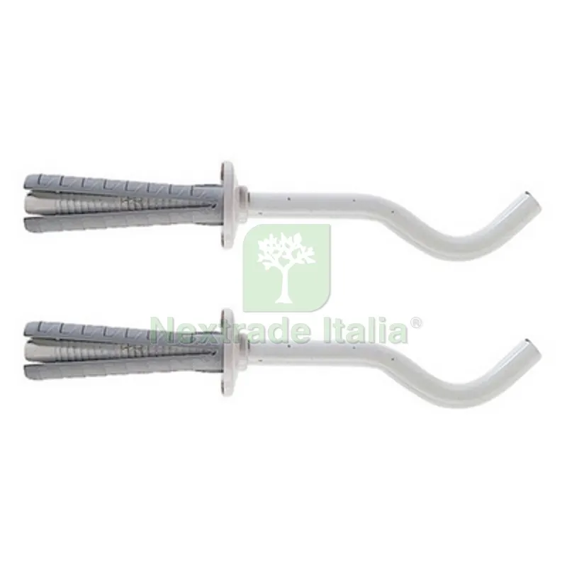 2 PZ Mensole per Radiatori in Allum. TF 8 Fischer 70 — Tasselli e ancoraggi — rif. FERX.DIA213-TF8-070B
