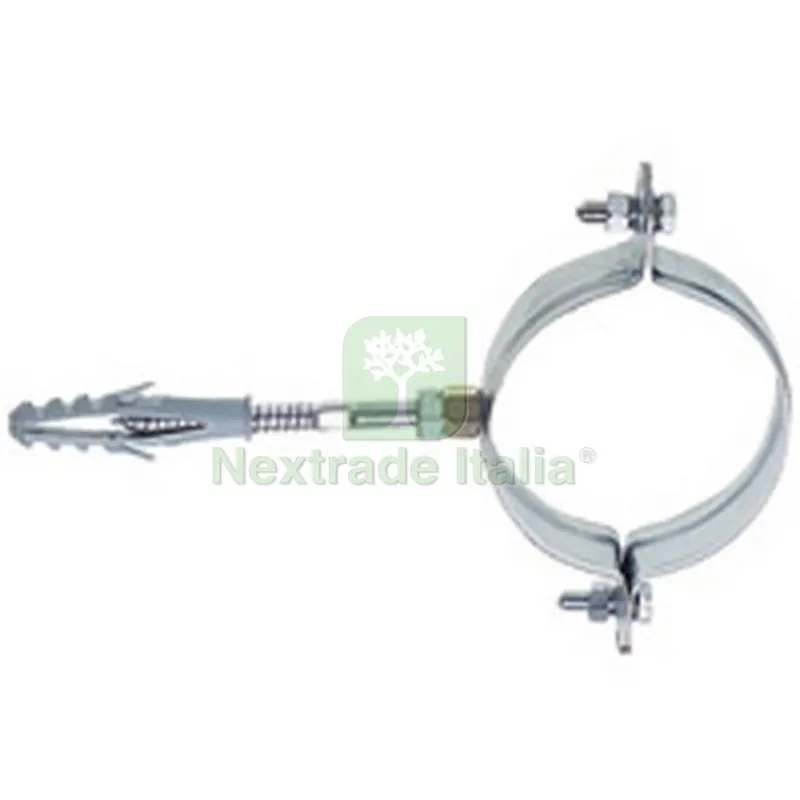 Collare Tondo Acciaio Zinc. C/Perno e Tassello P/Fissaggio Tubi Pluv. 80 mm. — Tasselli e ancoraggi — rif. FERX.DIA214-860ZT-80 Collare Tondo Acciaio Zinc. C/Perno e Tassello P/Fissaggio Tubi Pluv. 80 mm. — Tasselli e ancoraggi — rif. FERX.DIA214-860ZT-80