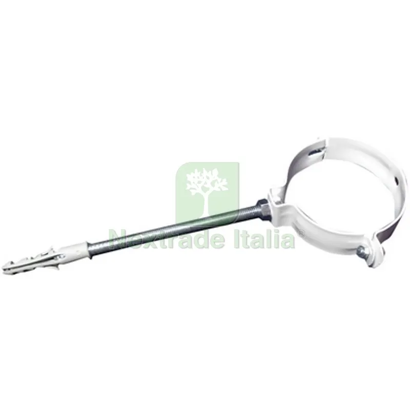 Collare per Fissaggio di Tubi Fumo Verniciato Bianco Diam. 100 — Fascette e collari — rif. FERX.DIA214-F202-100 Collare per Fissaggio di Tubi Fumo Verniciato Bianco Diam. 100 — Fascette e collari — rif. FERX.DIA214-F202-100