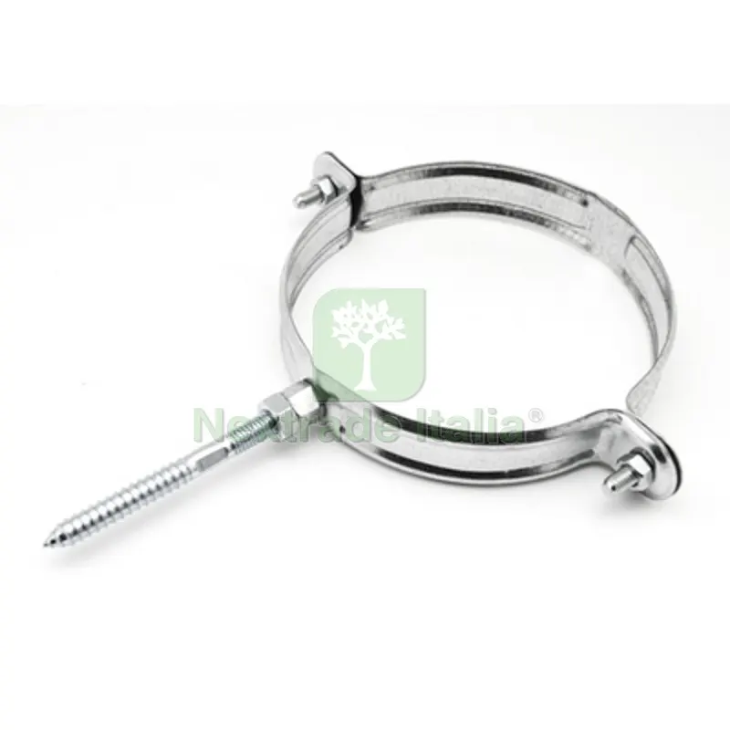 Collare Pluviale Rotondo Zincato Diam. 125 — Fascette e collari — rif. FERX.DIA214-F208-125