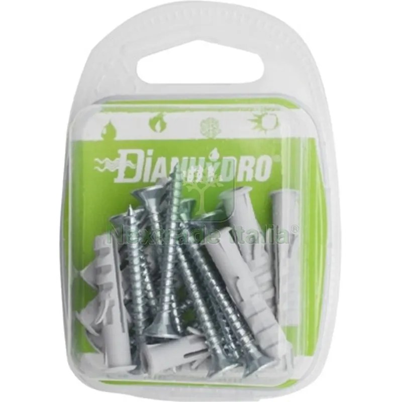 10 PZ Tasselli con Vite Blister pz.10 x Diam. 8 — Tasselli e ancoraggi — rif. FERX.DIA214-F601Y-8