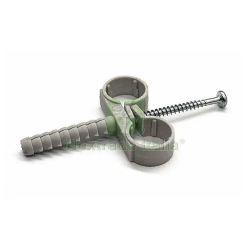 10 PZ COLLARI DOPPI IN NYLON CON VITE mm 18 — Fascette e collari — rif. FERX.DIA214-FCND-18