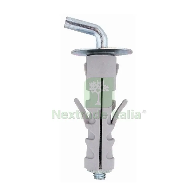 100PZ Tassello in Nylon con Gancio Corto Tass 9X40 Gancio M4 — Tasselli e ancoraggi — rif. FERX.DIA215-TA03-09 100PZ Tassello in Nylon con Gancio Corto Tass 9X40 Gancio M4 — Tasselli e ancoraggi — rif. FERX.DIA215-TA03-09
