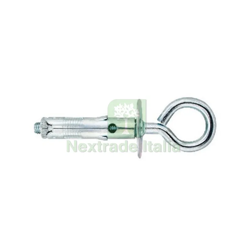 100PZ Tassello Metallico con Occhiolo Chiuso Tass 8x40 Vite M4 — Tasselli e ancoraggi — rif. FERX.DIA215-TAMH-0840