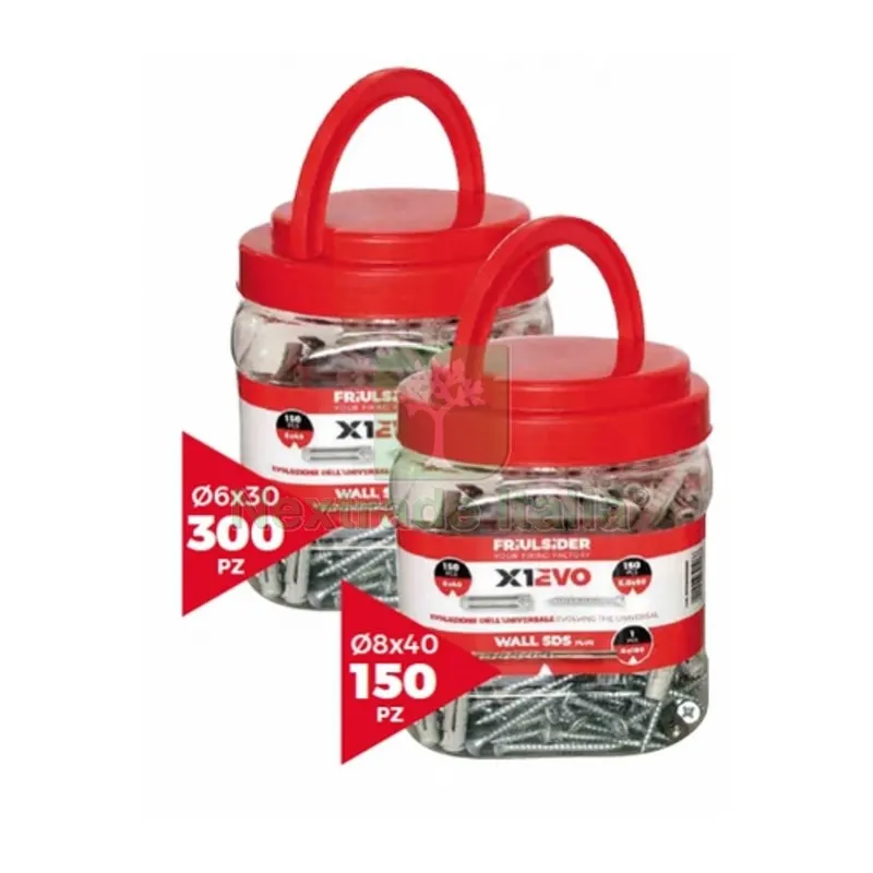SECCHIELLO X1 EVO TASSELLO VITE 8x40 (pz 150) — Tasselli e ancoraggi — rif. FERX.DIA215-X1ESQ-08