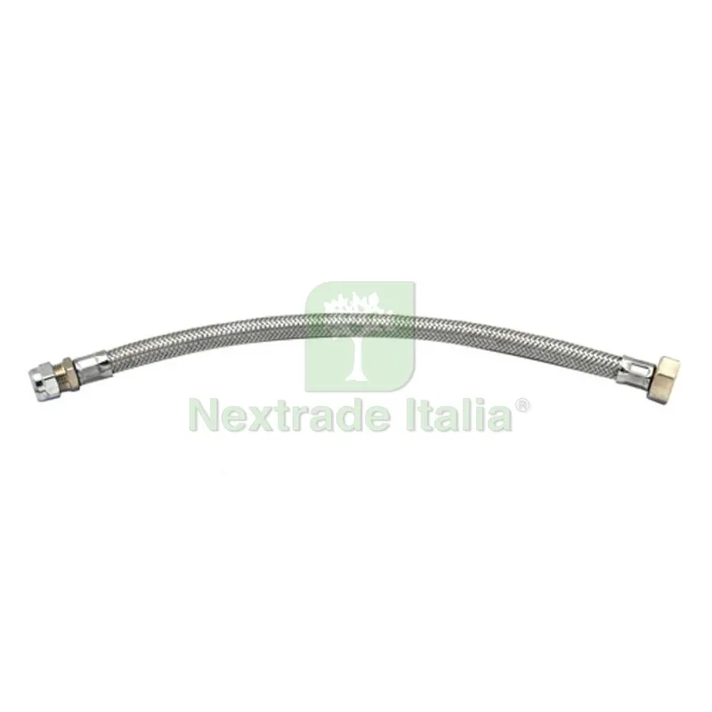 Flessibile Inox DN. 10 Calotta + Bicono Calotta F 3/8 cm 35 — Flessibili e allacci — rif. FERX.DIA221-FCB-0335 Flessibile Inox DN. 10 Calotta + Bicono Calotta F 3/8 cm 35 — Flessibili e allacci — rif. FERX.DIA221-FCB-0335