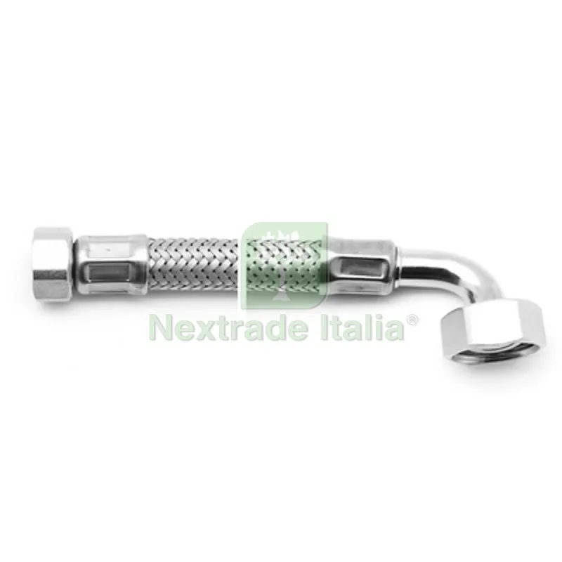 FLESSIBILE PARINOX PER ACQUA CON CURVETTA F1/2" x F1/2" cm 30 — Tubi e raccordi — rif. FERX.DIA221-P253CF-30