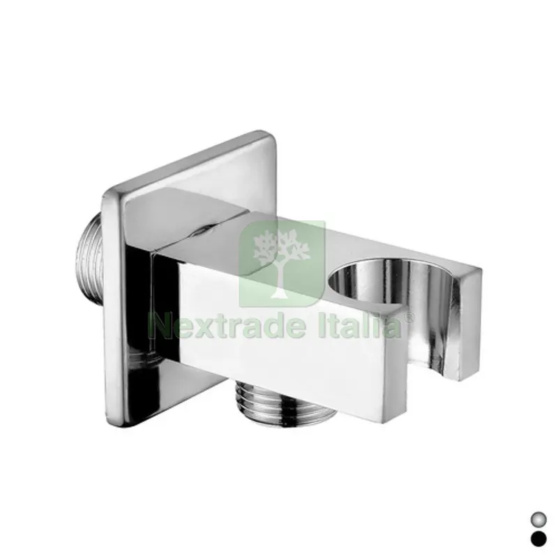 PRESA ACQUA QUADRA CON SUPPORTO DOCCIA Cromo — Interruttori e prese — rif. FERX.DIA222-85432-CR