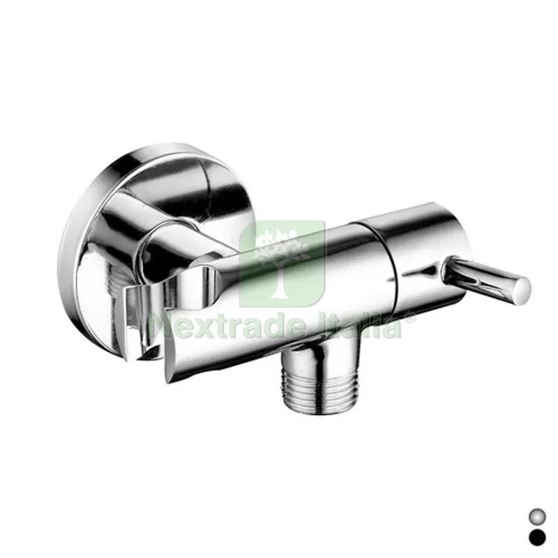 PRESA ACQUA TONDA CON SUPPORTO DOCCIA E ARRESTO Nero Opaco — Interruttori e prese — rif. FERX.DIA222-85440-NO PRESA ACQUA TONDA CON SUPPORTO DOCCIA E ARRESTO Nero Opaco — Interruttori e prese — rif. FERX.DIA222-85440-NO