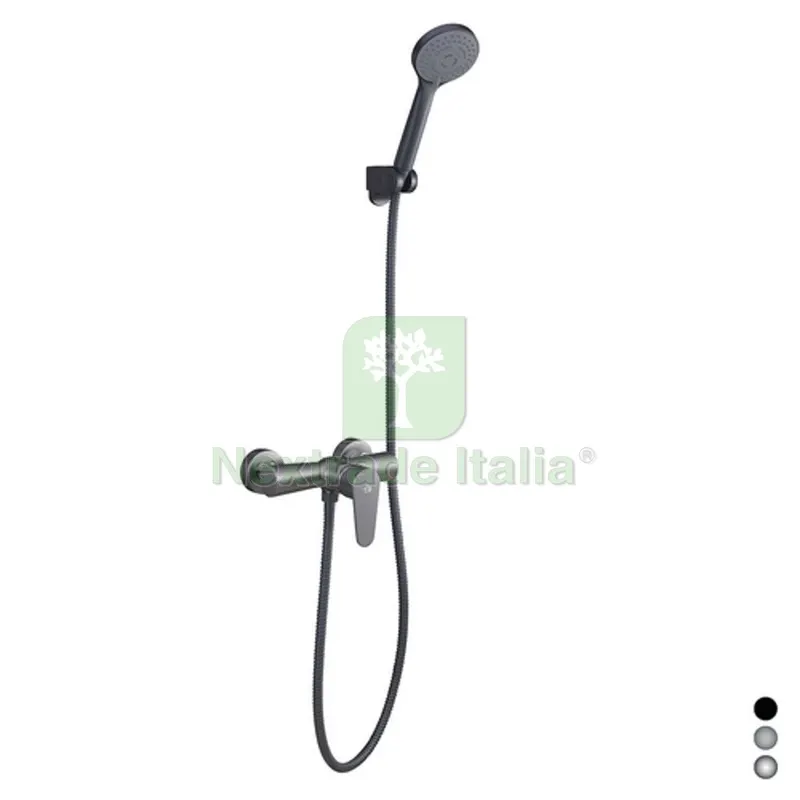 MISCELATORE MONOCOMANDO ESTERNO DOCCIA SERIE LIZZY Nichel Nero Spazzolato — Rubinetti e valvole — rif. FERX.DIA234-L170-NS