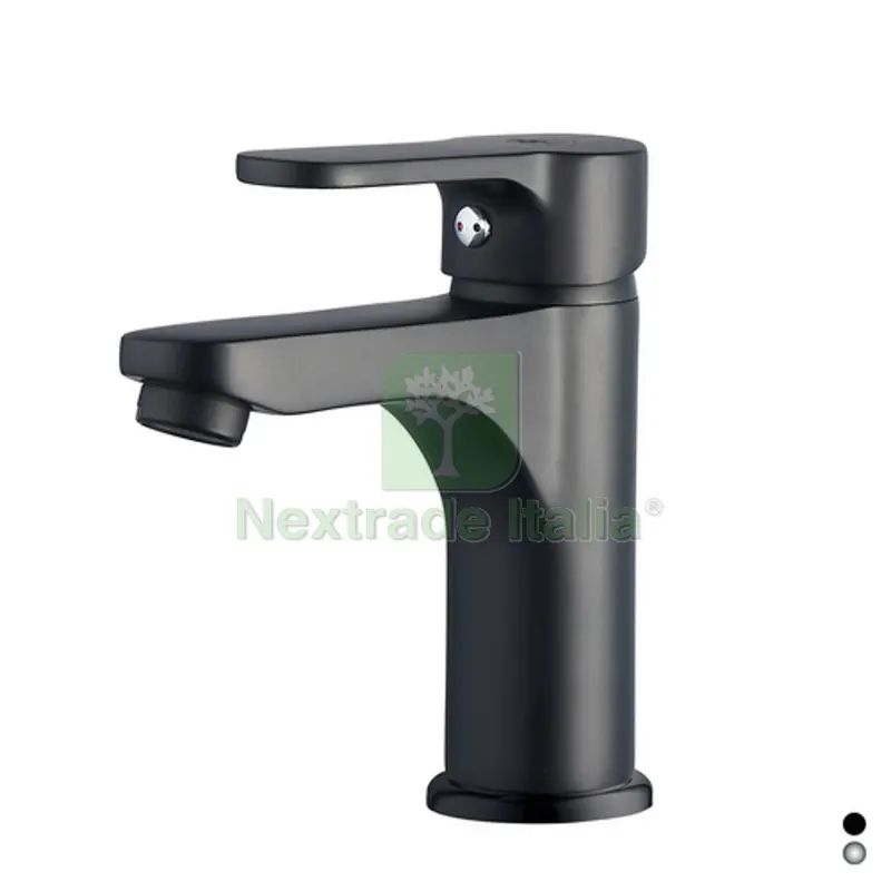 MISCELATORE MONOCOMANDO LAVABO SERIE PACO Nero opaco - Senza piletta — Rubinetti e valvole — rif. FERX.DIA234-P110-NE