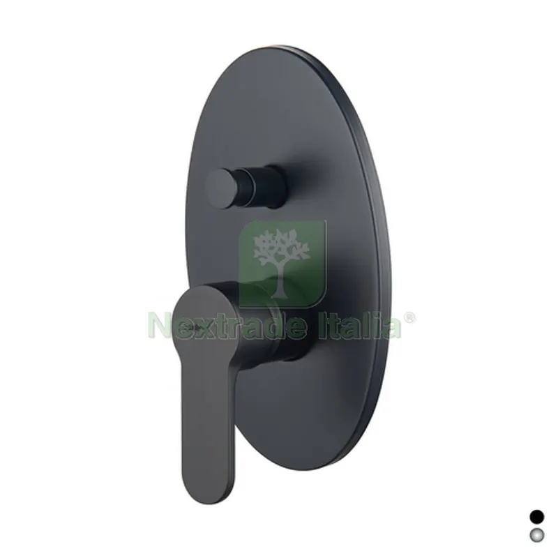MISCELATORE MONOCOMANDO INCASSO DOCCIA CON DEVIATORE SERIE PACO Nero opaco — Rubinetti e valvole — rif. FERX.DIA234-P145-NE