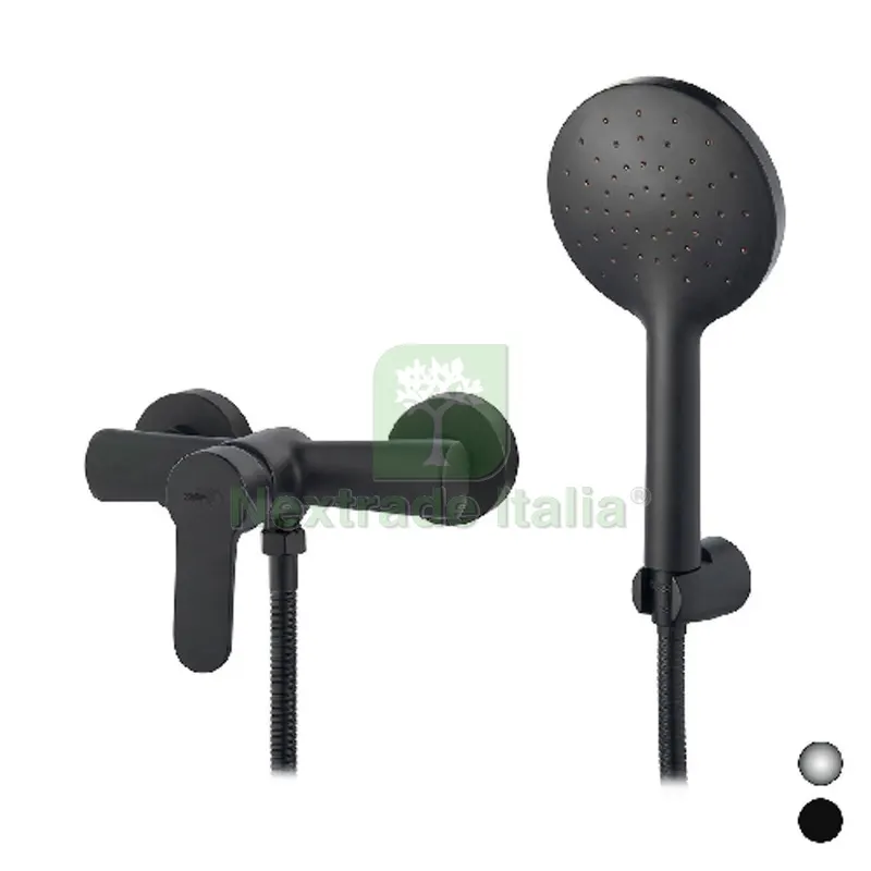MISCELATORE MONOCOMANDO ESTERNO DOCCIA SERIE PACO Nero opaco — Rubinetti e valvole — rif. FERX.DIA234-P170-NE