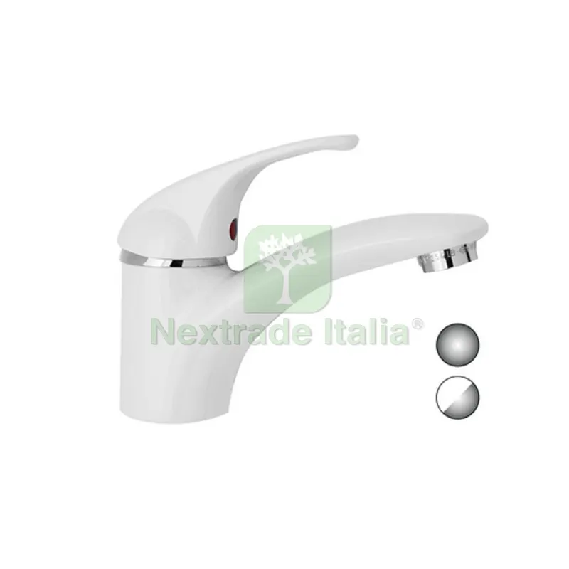 MONOCOMANDO LAVABO SERIE MARZIA Bianco Opaco-Cromo — Rubinetti e valvole — rif. FERX.DIA239-R010-BO