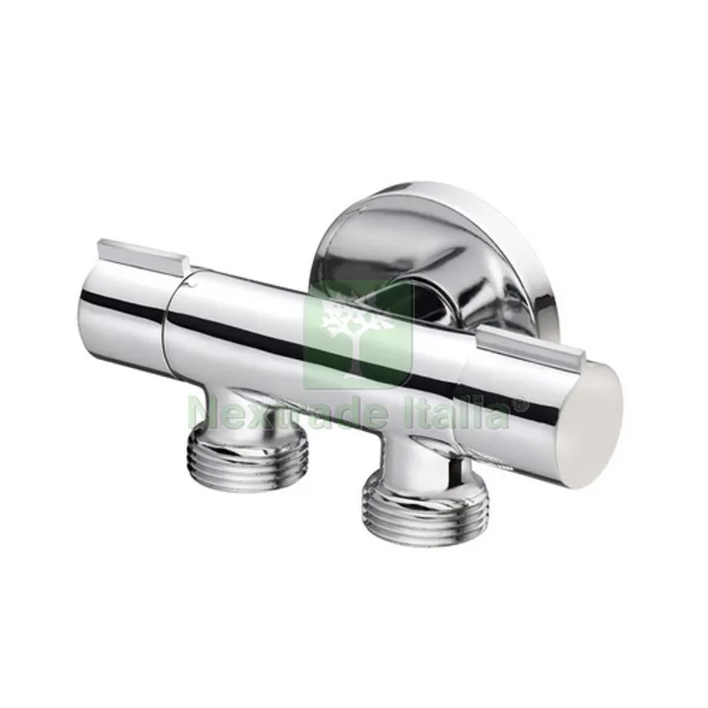 RUBINETTO DOPPIO ATTACCO LAVATRICE SALVASPAZIO CROMATO 1/2 x 3/4 — Rubinetti e valvole — rif. FERX.DIA240-X32 RUBINETTO DOPPIO ATTACCO LAVATRICE SALVASPAZIO CROMATO 1/2 x 3/4 — Rubinetti e valvole — rif. FERX.DIA240-X32