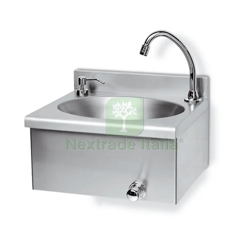 Lavamani in Acciaio Inox con Rubinetto Comando Ginocchio cm 40x35x20,5 — Rubinetti e valvole — rif. FERX.DIA242-RC7257 Lavamani in Acciaio Inox con Rubinetto Comando Ginocchio cm 40x35x20,5 — Rubinetti e valvole — rif. FERX.DIA242-RC7257